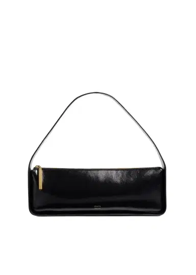 Khaite Lori Baguette Bag In Black Crackle Patent Leather | Thumbnail 1 Khaite Lori Baguette Bag In Black Crackle Patent Leather | Thumbnail 1