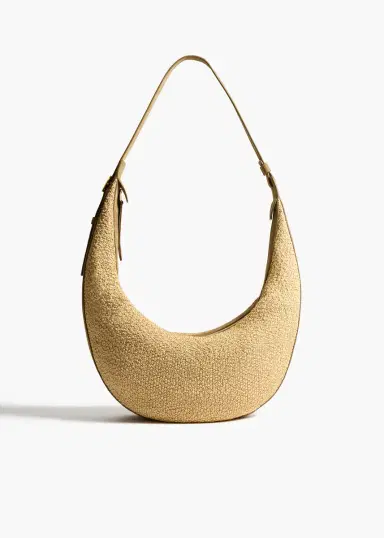 Khaite Augustina Hobo In Wheat Suede And Natural Raffia | Thumbnail 2