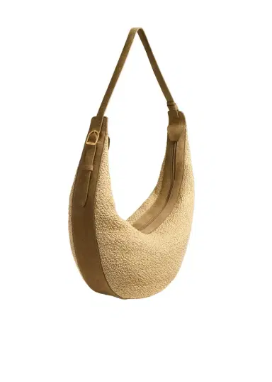 Khaite Augustina Hobo In Wheat Suede And Natural Raffia | Thumbnail 1