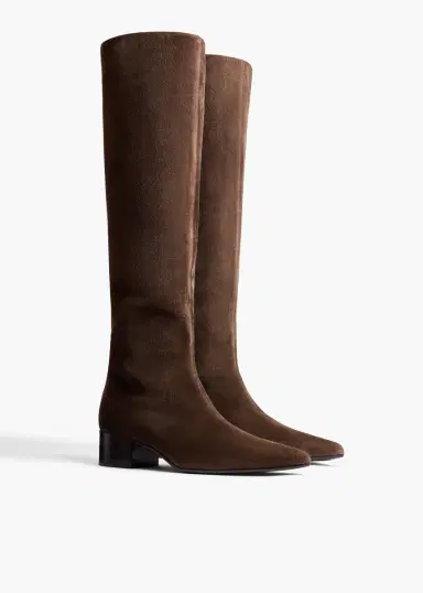 Khaite Andee Knee-High Boot In Ebano Suede | Thumbnail 2