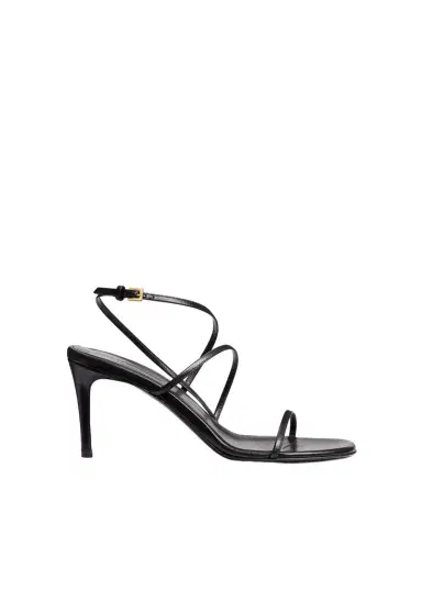 Khaite Loop Sandal In Black Leather | Thumbnail 1 Khaite Loop Sandal In Black Leather | Thumbnail 1