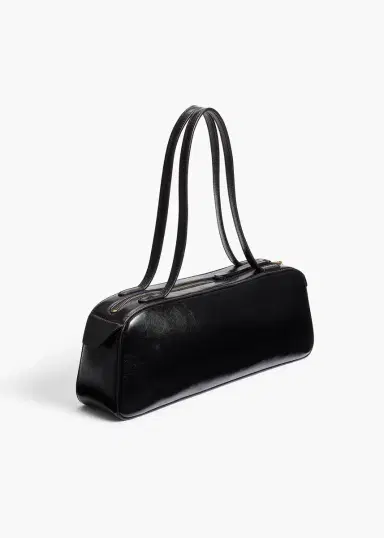 Khaite Simona Shoulder Bag In Black Crackle Patent Leather | Thumbnail 2