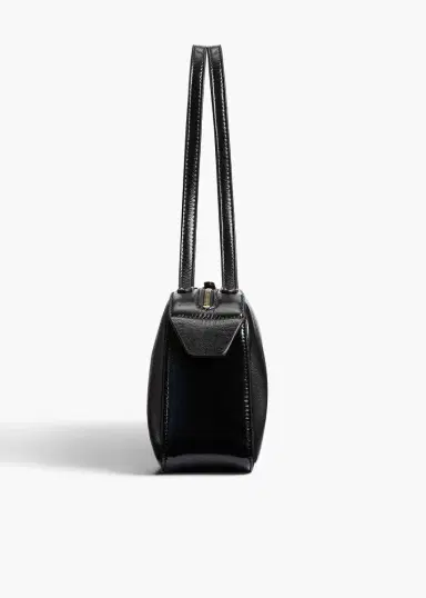 Khaite Simona Shoulder Bag In Black Crackle Patent Leather | Thumbnail 3