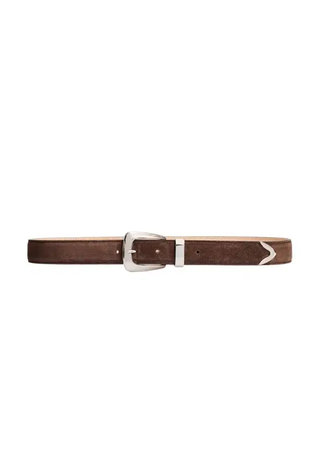 Khaite Benny Belt In Ebano Suede With Silver