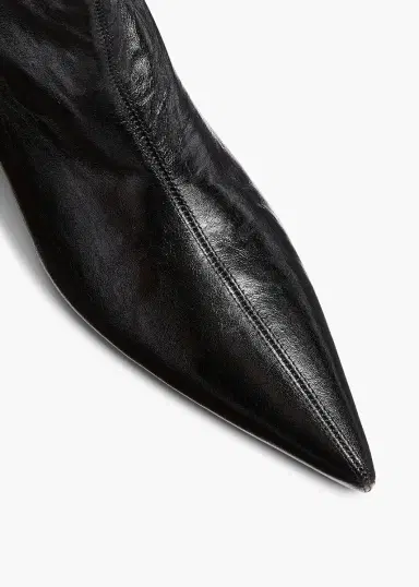 Khaite Andee Knee-High Boot In Black Glazed Leather | Thumbnail 4