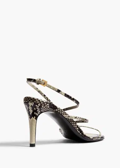 Khaite Loop Sandal In Natural Python-Embossed Leather | Thumbnail 3