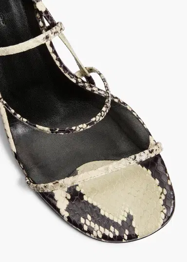 Khaite Loop Sandal In Natural Python-Embossed Leather | Thumbnail 4