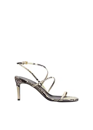 Khaite Loop Sandal In Natural Python-Embossed Leather | Thumbnail 1