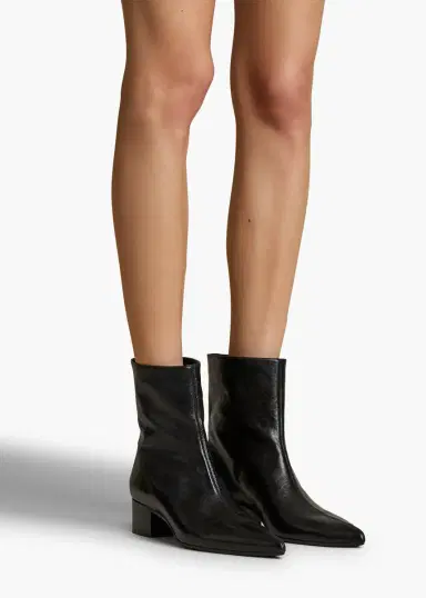 Khaite Andee Ankle Boot In Black Glazed Leather | Thumbnail 5 Khaite Andee Ankle Boot In Black Glazed Leather | Thumbnail 5