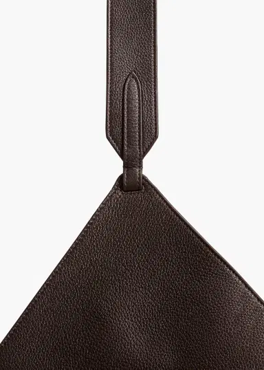 Khaite Small Lotus Tote In Dark Brown Pebbled Leather | Thumbnail 4