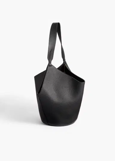 Khaite Small Lotus Tote In Black Pebbled Leather | Thumbnail 2