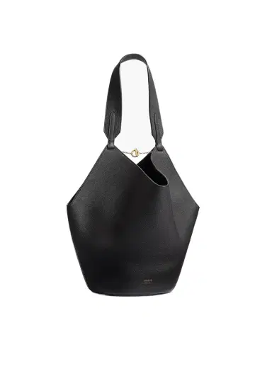 Khaite Small Lotus Tote In Black Pebbled Leather | Thumbnail 1