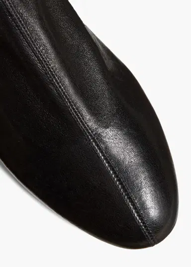 Khaite Apollo Flat Ankle Boot In Black Leather | Thumbnail 3