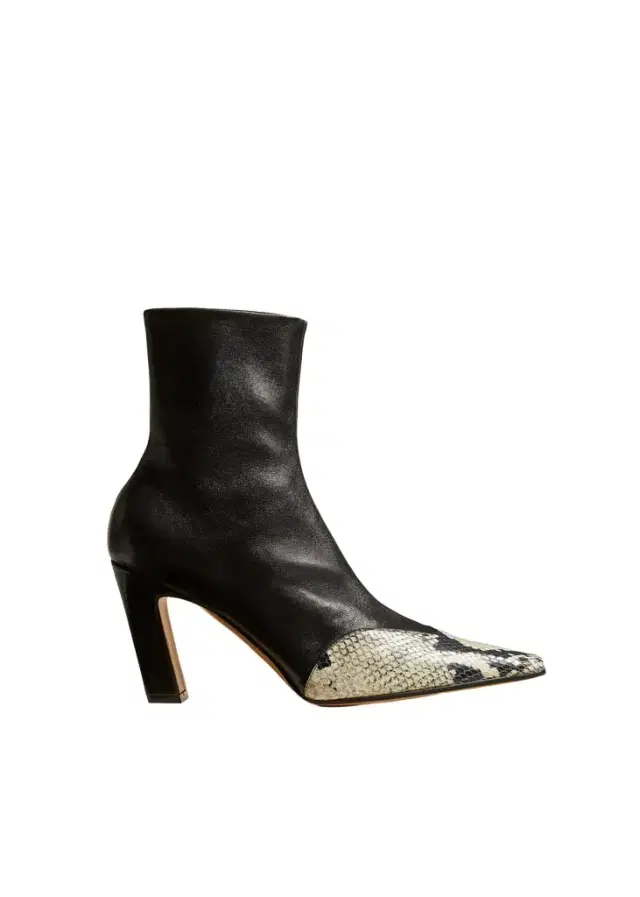 Khaite Nevada Stretch High Boot In Black With Natural Python-Embossed Leather