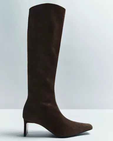 Khaite Ona Knee-High Boot In Ebano Suede | Thumbnail 6