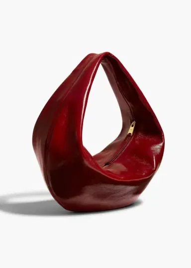 Khaite Medium Olivia Hobo In Oxblood Crackle Patent Leather | Thumbnail 2