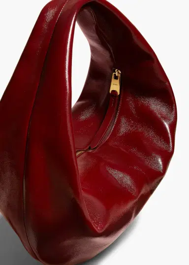 Khaite Medium Olivia Hobo In Oxblood Crackle Patent Leather | Thumbnail 3