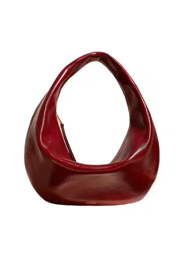 Khaite Medium Olivia Hobo In Oxblood Crackle Patent Leather | Thumbnail 1