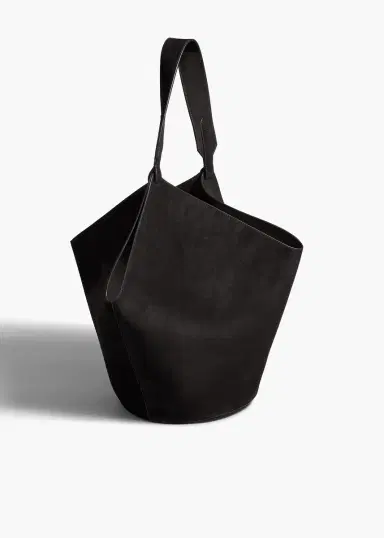 Khaite Medium Lotus Tote In Black Suede | Thumbnail 2