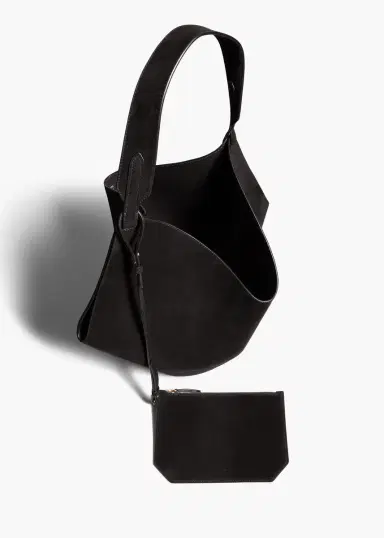 Khaite Medium Lotus Tote In Black Suede | Thumbnail 3