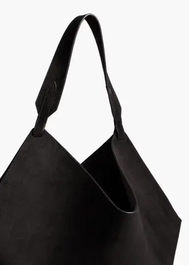 Khaite Medium Lotus Tote In Black Suede | Thumbnail 4