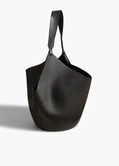 Khaite Medium Lotus Tote In Black Pebbled Leather | Thumbnail 2