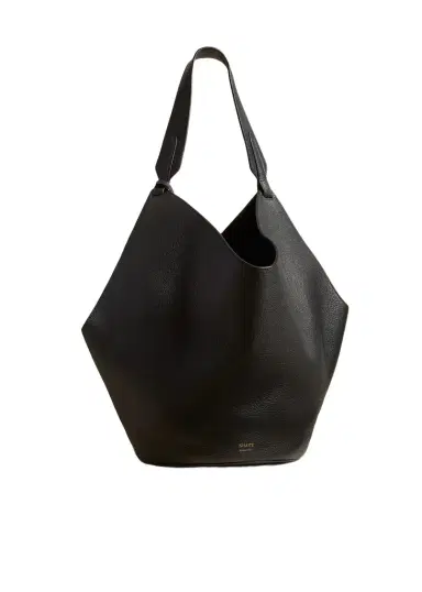 Khaite Medium Lotus Tote In Black Pebbled Leather | Thumbnail 1