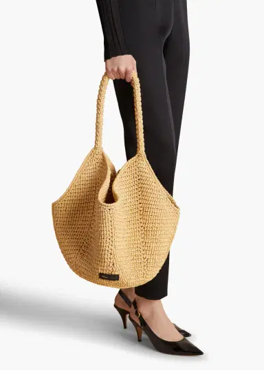 Khaite Medium Lotus Tote In Natural Raffia | Thumbnail 5