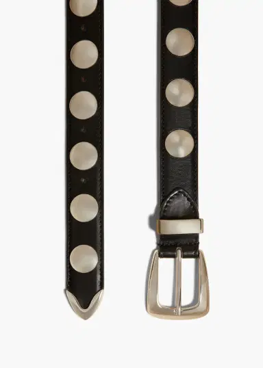 Khaite Benny Belt With Studs In Black Leather And Silver | Thumbnail 2 Khaite Benny Belt With Studs In Black Leather And Silver | Thumbnail 2