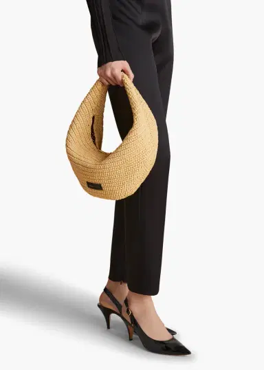Khaite Medium Olivia Hobo In Natural Raffia | Thumbnail 4
