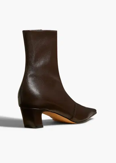 Khaite Nevada Stretch Low Boot In Dark Brown Nappa Leather | Thumbnail 3