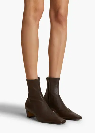 Khaite Nevada Stretch Low Boot In Dark Brown Nappa Leather | Thumbnail 5