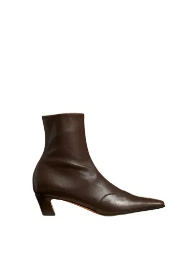 Khaite Nevada Stretch Low Boot In Dark Brown Nappa Leather | Thumbnail 1