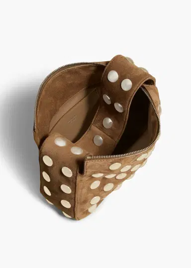 Khaite Small Elena Bag In Mud Suede With Studs | Thumbnail 4