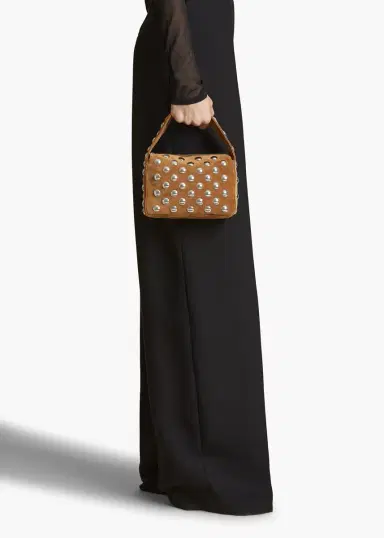 Khaite Small Elena Bag In Mud Suede With Studs | Thumbnail 5