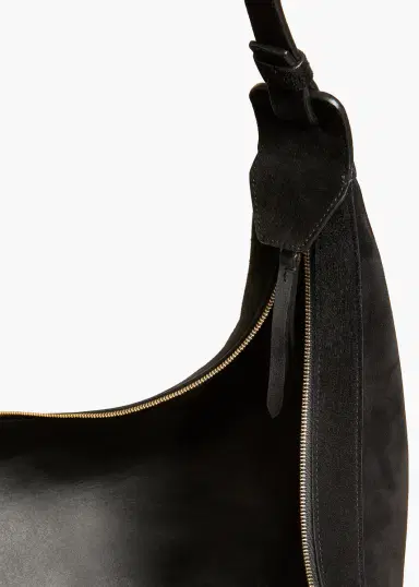 Khaite Augustina Hobo In Black Suede | Thumbnail 4