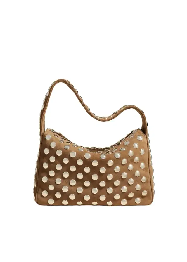 Elena Bag In Mud Suede With Studs Elena Bag In Mud Suede With Studs