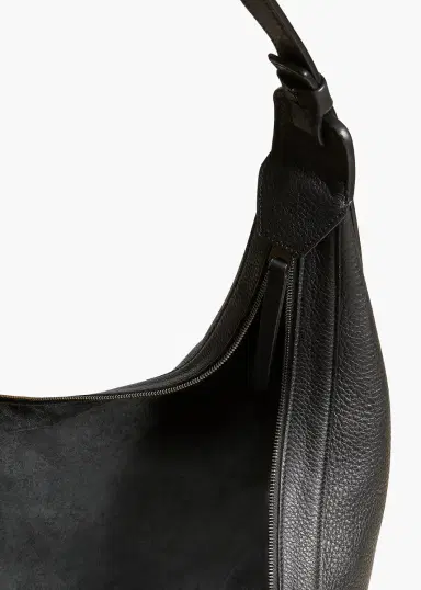 Khaite Augustina Hobo In Black Pebbled Leather | Thumbnail 3