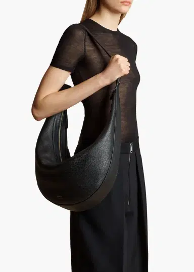 Khaite Augustina Hobo In Black Pebbled Leather | Thumbnail 5