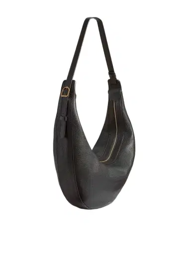 Khaite Augustina Hobo In Black Pebbled Leather | Thumbnail 1