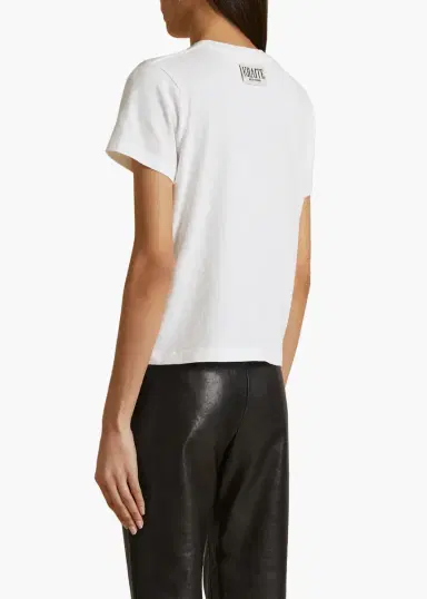 Khaite Emmylou T-Shirt In White | Thumbnail 3 Khaite Emmylou T-Shirt In White | Thumbnail 3