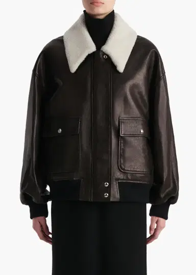 Khaite Shellar Jacket In Black Leather | Thumbnail 3