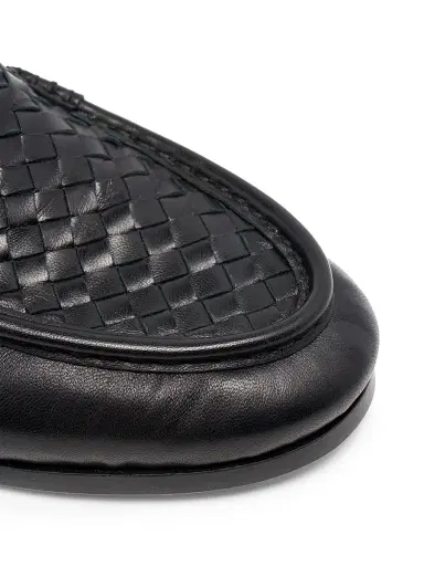 Bottega Veneta Men's Silenzio Intrecciato Leather Loafers | Thumbnail 5 Bottega Veneta Men's Silenzio Intrecciato Leather Loafers | Thumbnail 5