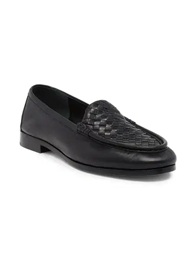 Bottega Veneta Men's Silenzio Intrecciato Leather Loafers | Thumbnail 1 Bottega Veneta Men's Silenzio Intrecciato Leather Loafers | Thumbnail 1