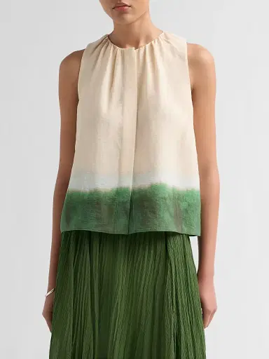 Vince Women's Dip-Dye Sleeveless Top - Porcelain Herba - Size XXS | Thumbnail 4 Vince Women's Dip-Dye Sleeveless Top - Porcelain Herba - Size XXS | Thumbnail 4