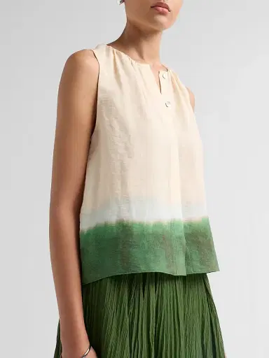 Vince Women's Dip-Dye Sleeveless Top - Porcelain Herba - Size XXS | Thumbnail 5 Vince Women's Dip-Dye Sleeveless Top - Porcelain Herba - Size XXS | Thumbnail 5