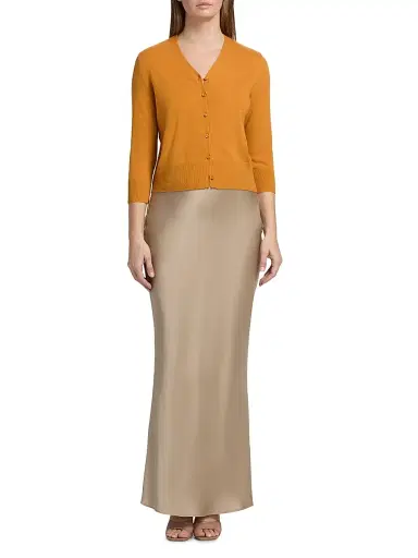 Vince Women's Cashmere-Silk Cardigan - Clementine - Size XXS | Thumbnail 2 Vince Women's Cashmere-Silk Cardigan - Clementine - Size XXS | Thumbnail 2