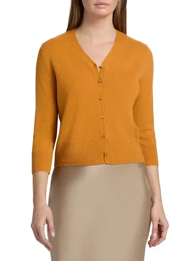 Vince Women's Cashmere-Silk Cardigan - Clementine - Size XXS | Thumbnail 3 Vince Women's Cashmere-Silk Cardigan - Clementine - Size XXS | Thumbnail 3