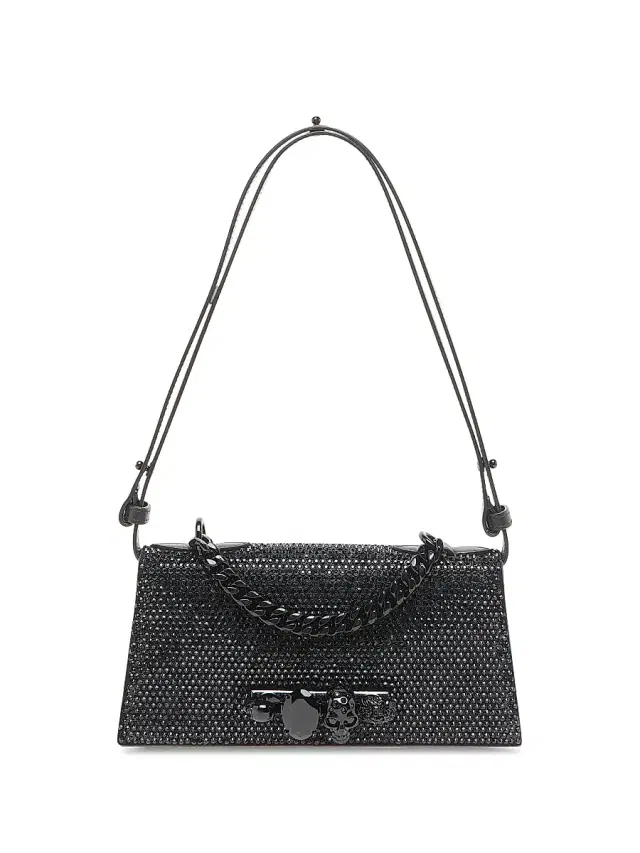 McQueen Women's Mini Jeweled Leather Shoulder Bag - Black