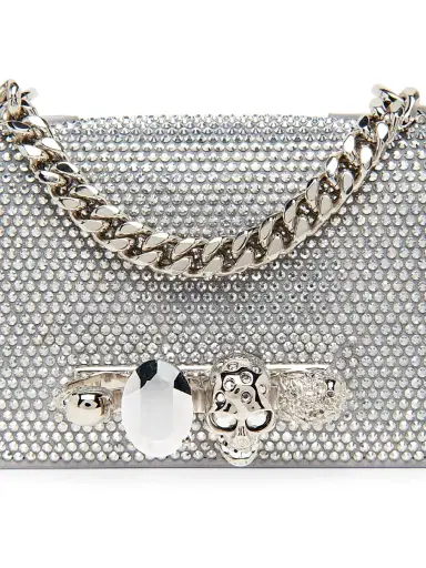 Alexander McQueen Women's Mini Jeweled Leather Shoulder Bag - Lead | Thumbnail 6